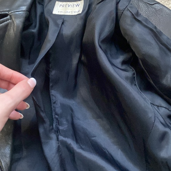 Preview Collection Genuine Lamb Skin Leather Button Up Jacket Blazer, XS - Picture 7 of 7